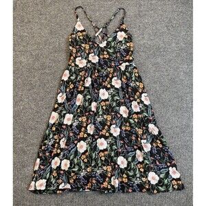 Body Glove Womens Plus Size 2X Ivy Cover Up Dress Black Floral Print Boho NEW